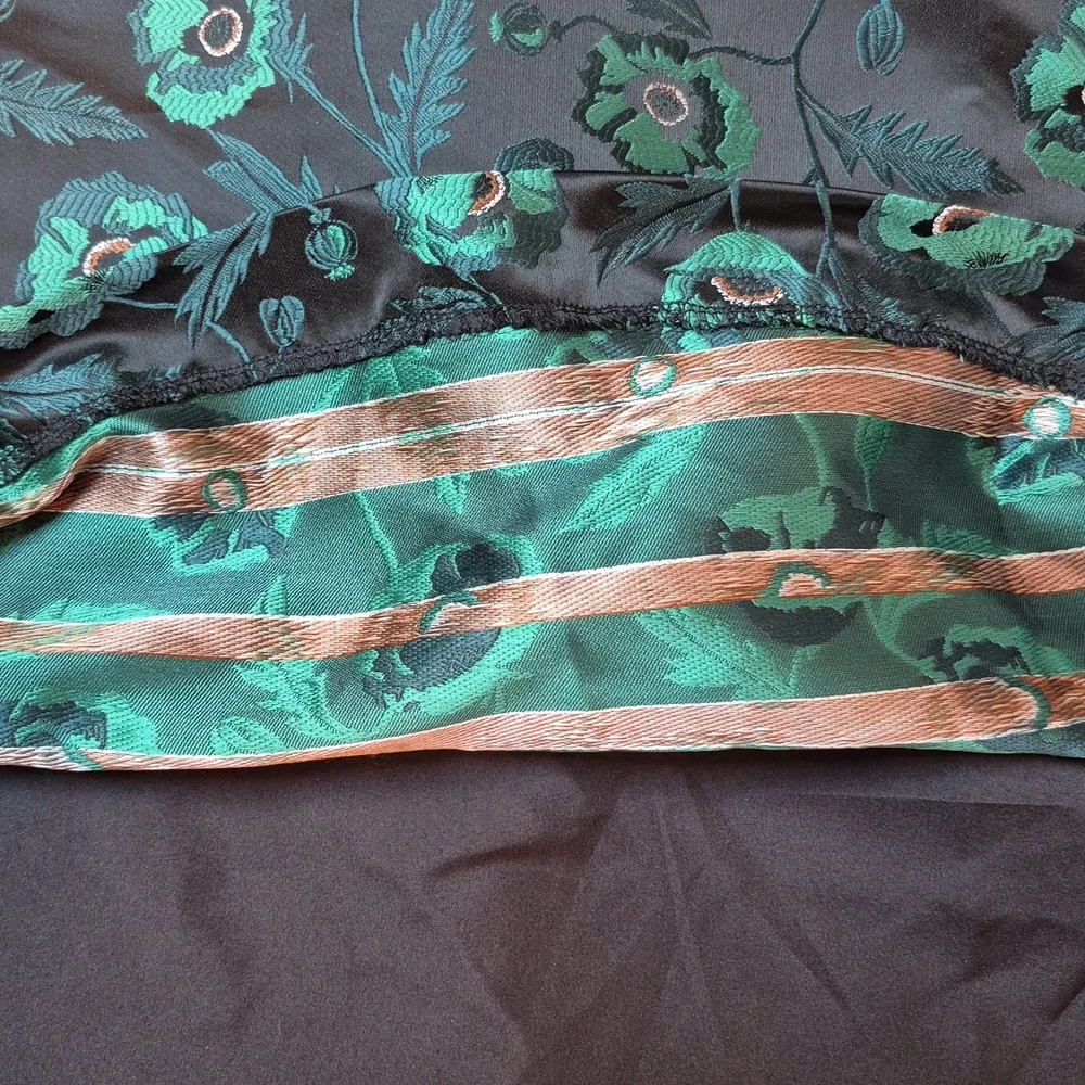 J. Crew Emmie Poppy A-line Black & Green Lined Skirt Size 4, New With Tags - Picture 6 of 16